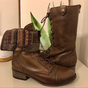 Steven Madden Brown Riding/Combat Boots